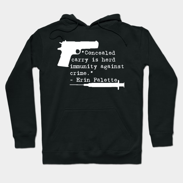 Herd Immunity, White Text Hoodie by Operation Blazing Sword